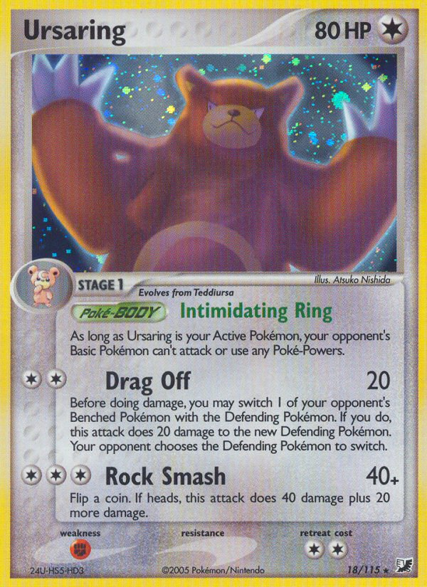 EX Unseen Forces Holo Ursaring #18/115